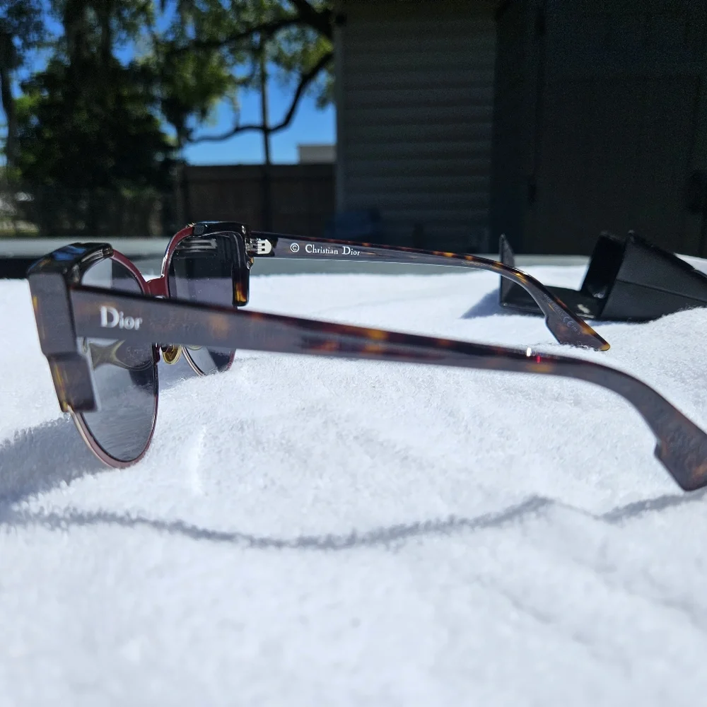 CHRISTIAN‎ DIOR WILDLY DIOR/S P7L-Y1 RED HAVANA/GRAY SUNGLASSES AUTHENTIC